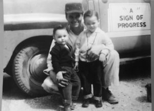 Ben DeMond (1st Generation) with children Lance J DeMond, right (2nd Generation) and Jeff DeMond (left) 